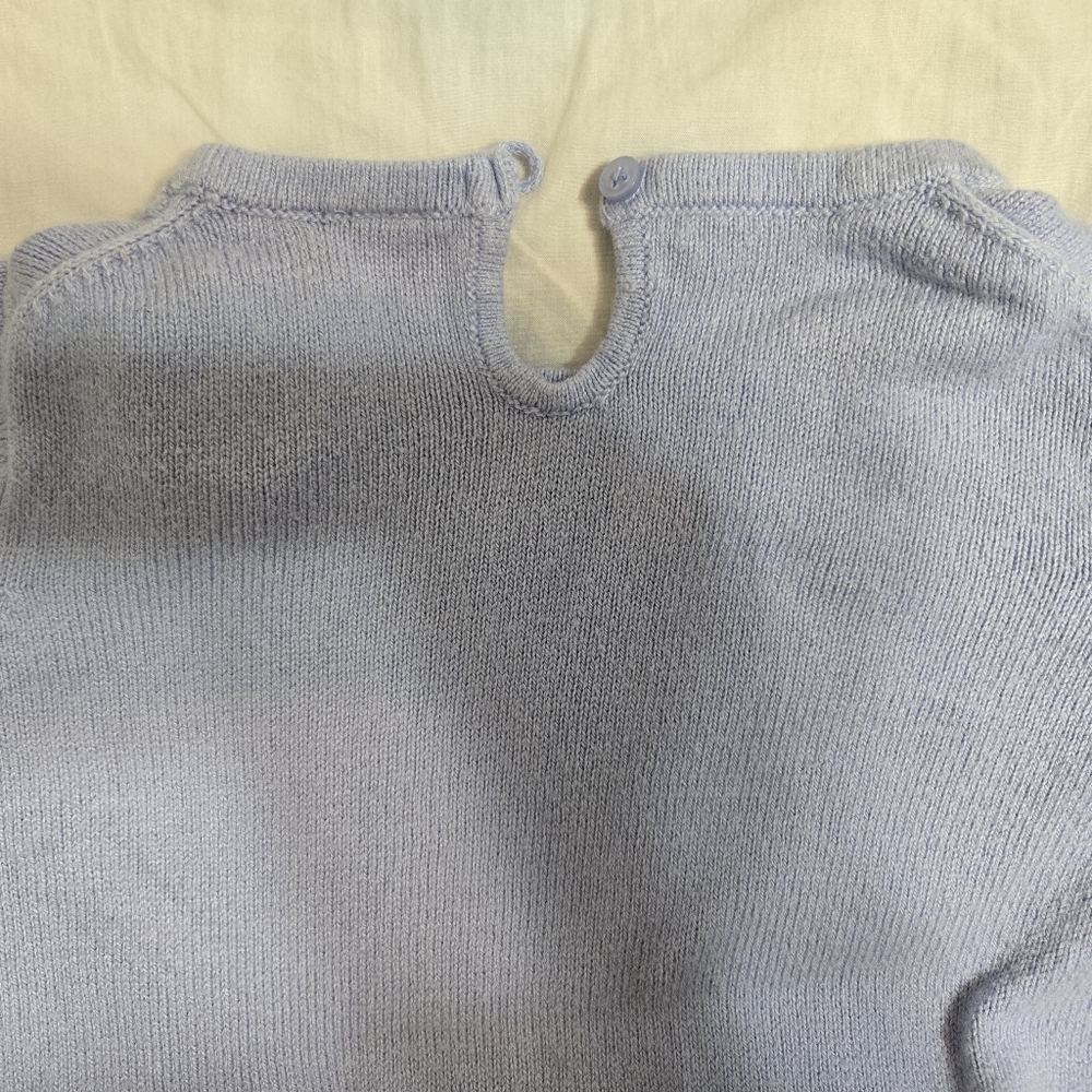 Janie and Jack Light Blue Ruffle Sleeve Sweater Size 4 - Picture 7 of 10
